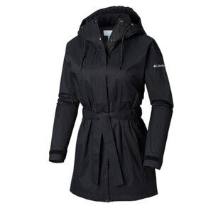 Columbia Pardon my Trench Water-Resistant Rain Jacket Black Size Small